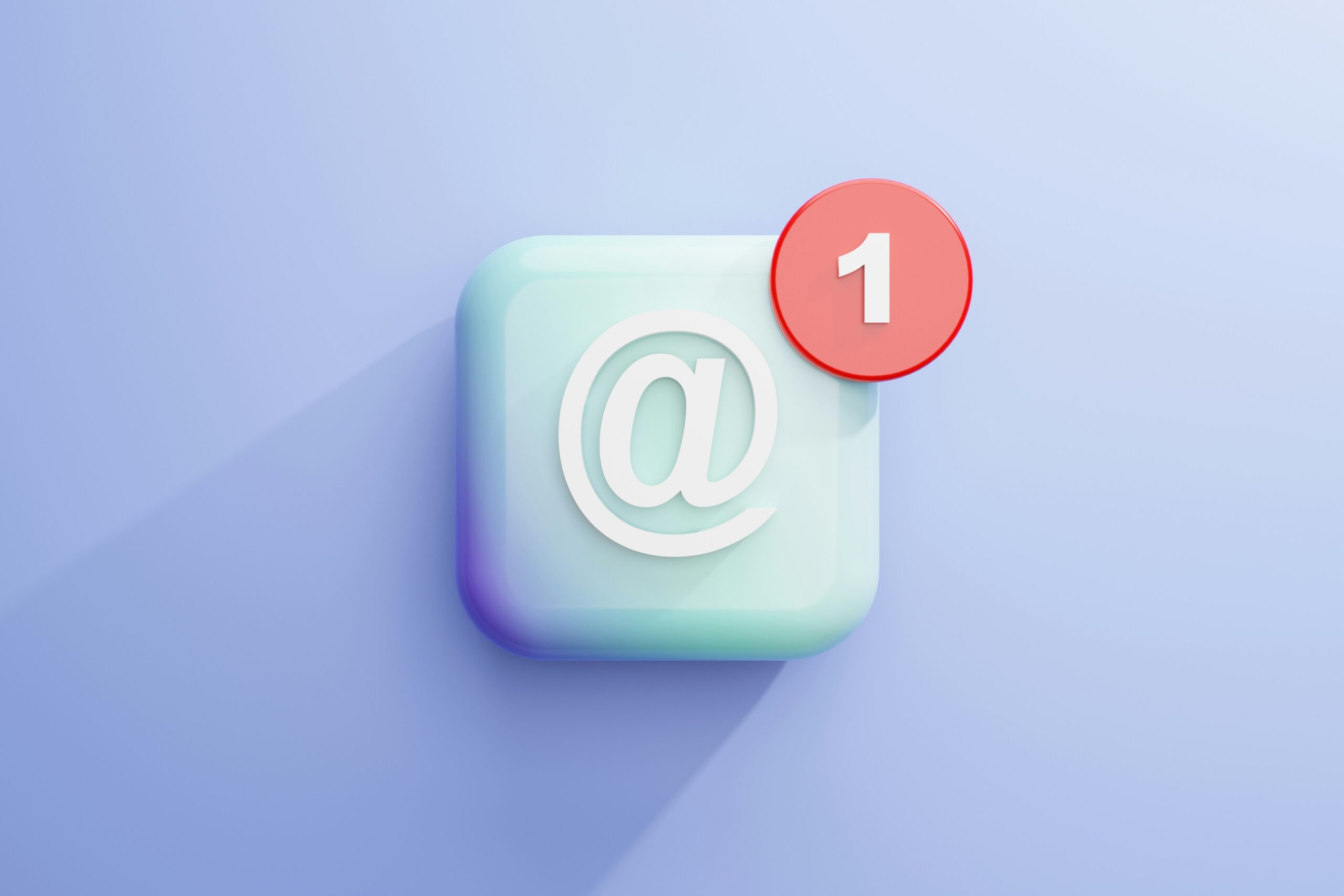 Casella email con @ e notifica di pop up che è presente della posta in arrivo. Foto di Philip Oroni su Unsplash